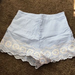 Blue and white stripped shorts